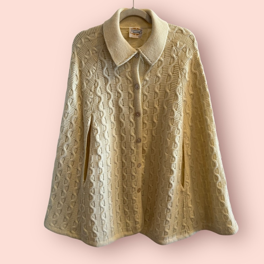 Vintage Cable Knit Poncho Cape Sweater – Sturbridge by Roosevelt